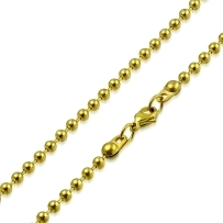 Guličková retiazka z chirurgickej ocele, zlatá farba - 2/550 mm