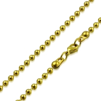 Guličková retiazka z chirurgickej ocele, zlatá farba - 1,50/550 mm