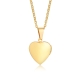 Malý medailón 3D srdce na fotky z ocele, zlatá farba, gravírovanie